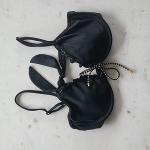 ViX Paula Hermanny Black Maia Bow Detail Bikini Top
